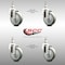 Service Caster 4 Inch 316SS Gray Polyurethane Wheel Swivel 12mm Threaded Stem Caster Set SCC-SS316TS20S414-PPUB-M1215-4 - alternate 3